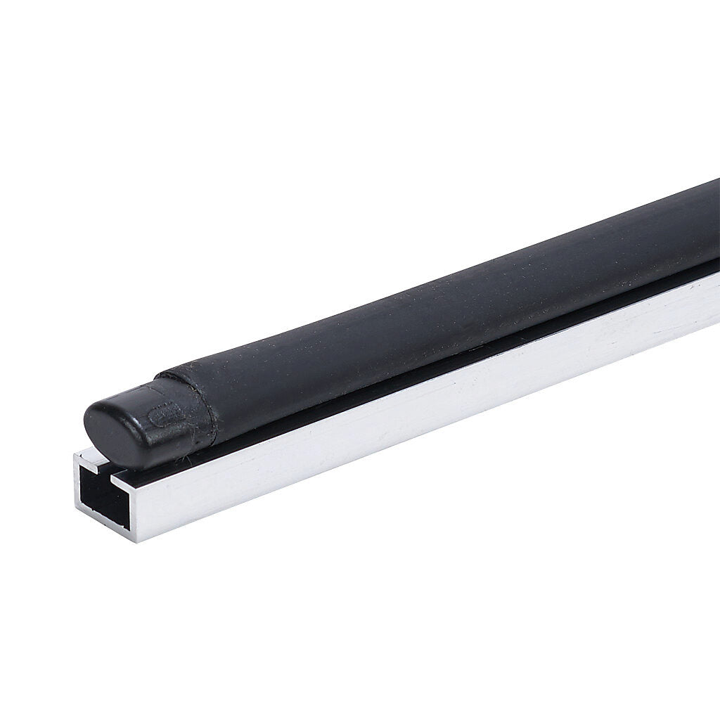 ASO Safety Solutions safety contact edge, 15 x 10mm, 4ft length, pigtail, 8.2ft/2.5m cable length. Aluminum mounting rail included. Preassembled with 8.2k ohm resistor for 2-wire installation.-1501-1471