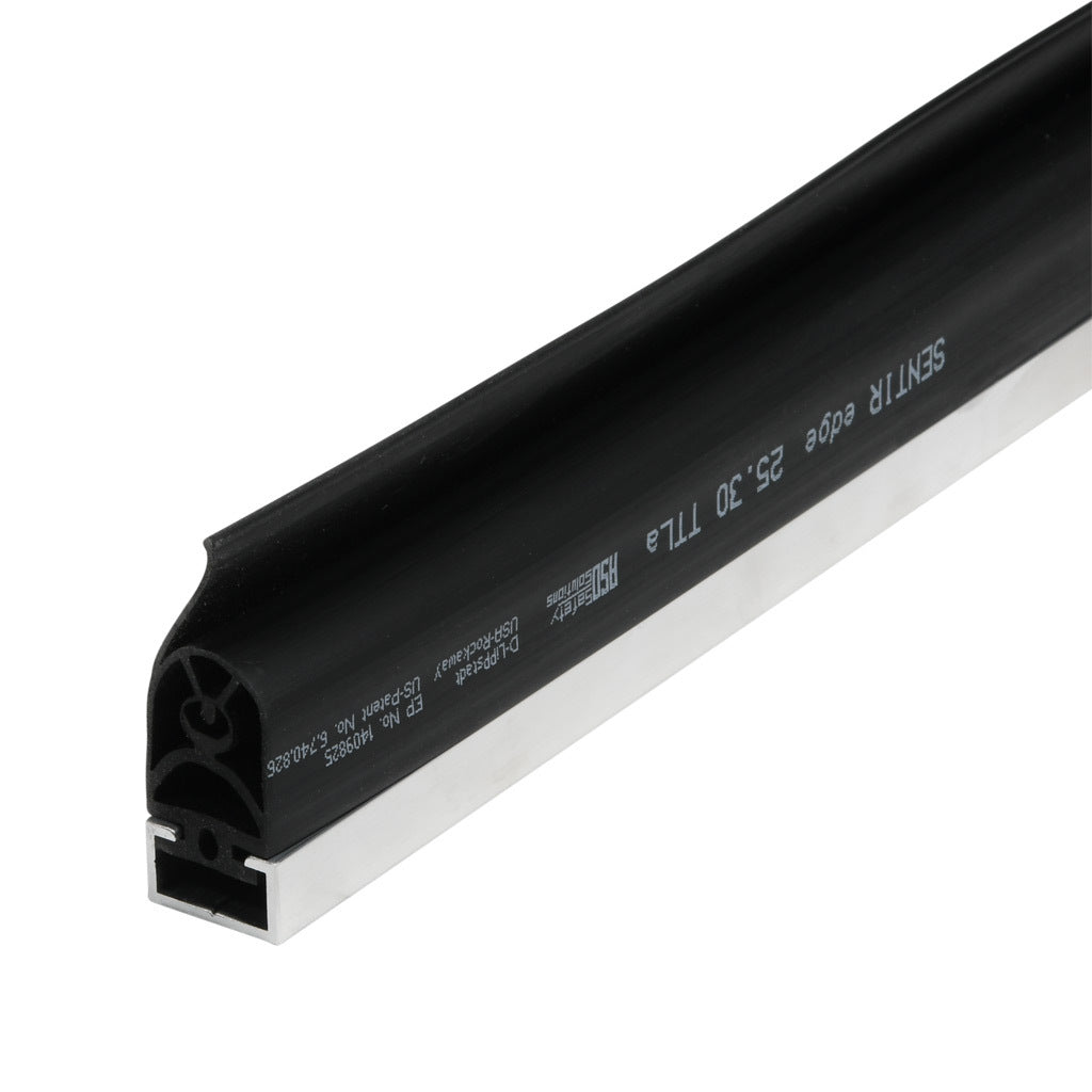 ASO Safety Solutions safety contact edge, 25 x 30mm, 2ft length. Single sided sealing lip and aluminum mounting rail included. Purchase required end caps separately.-1502-6220