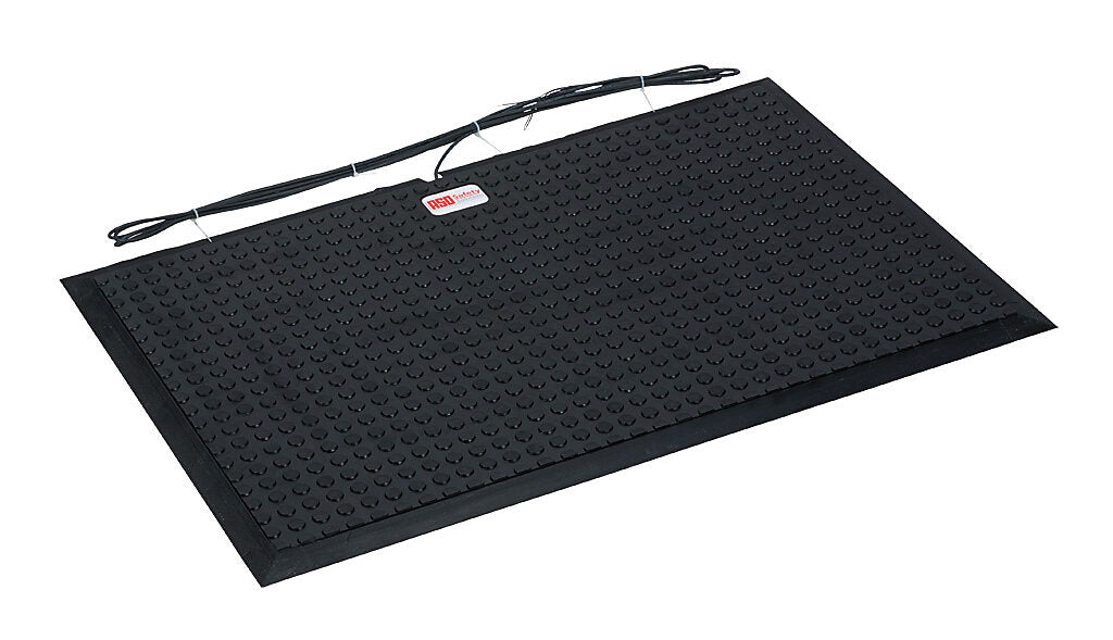 ASO Safety Solutions safety contact mat, 24 x 36in, integrated taper edge, 24 VAC/VDC operating voltage, polyurethane contact surface, black, IP65, 19.6ft/6m cable length, pigtail.-1602-4090
