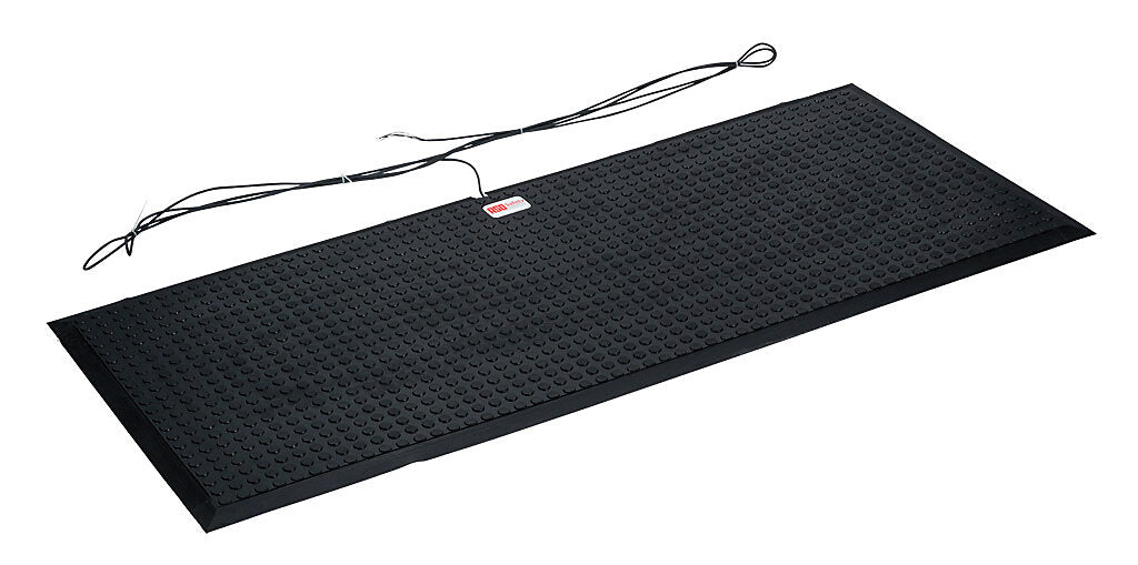 ASO Safety Solutions safety contact mat, 24 x 60in, integrated taper edge, 24 VAC/VDC operating voltage, polyurethane contact surface, black, IP65, 19.6ft/6m cable length, pigtail.-1602-4092
