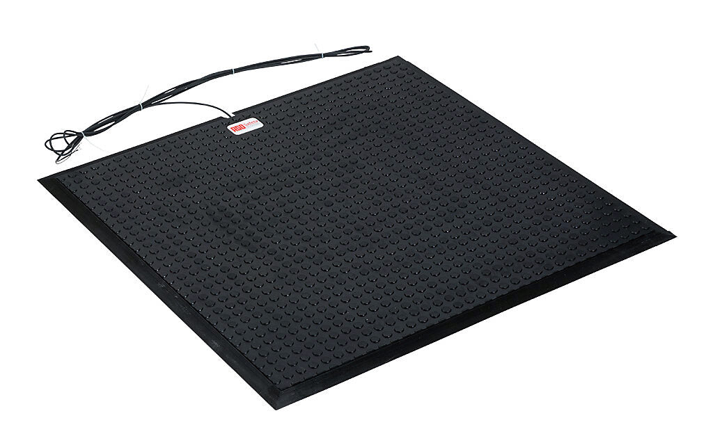 ASO Safety Solutions safety contact mat, 36 x 36in, integrated taper edge, 24 VAC/VDC operating voltage, polyurethane contact surface, black, IP65, 19.6ft/6m cable length, pigtail.-1602-4093