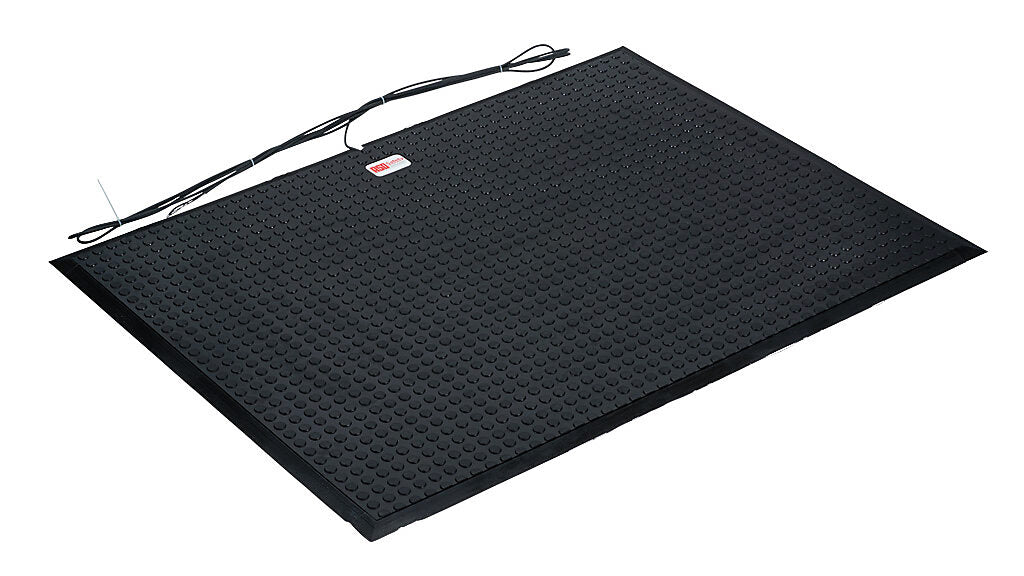 ASO Safety Solutions safety contact mat, 36 x 48in, integrated taper edge, 24 VAC/VDC operating voltage, polyurethane contact surface, black, IP65, 19.6ft/6m cable length, pigtail.-1602-4094