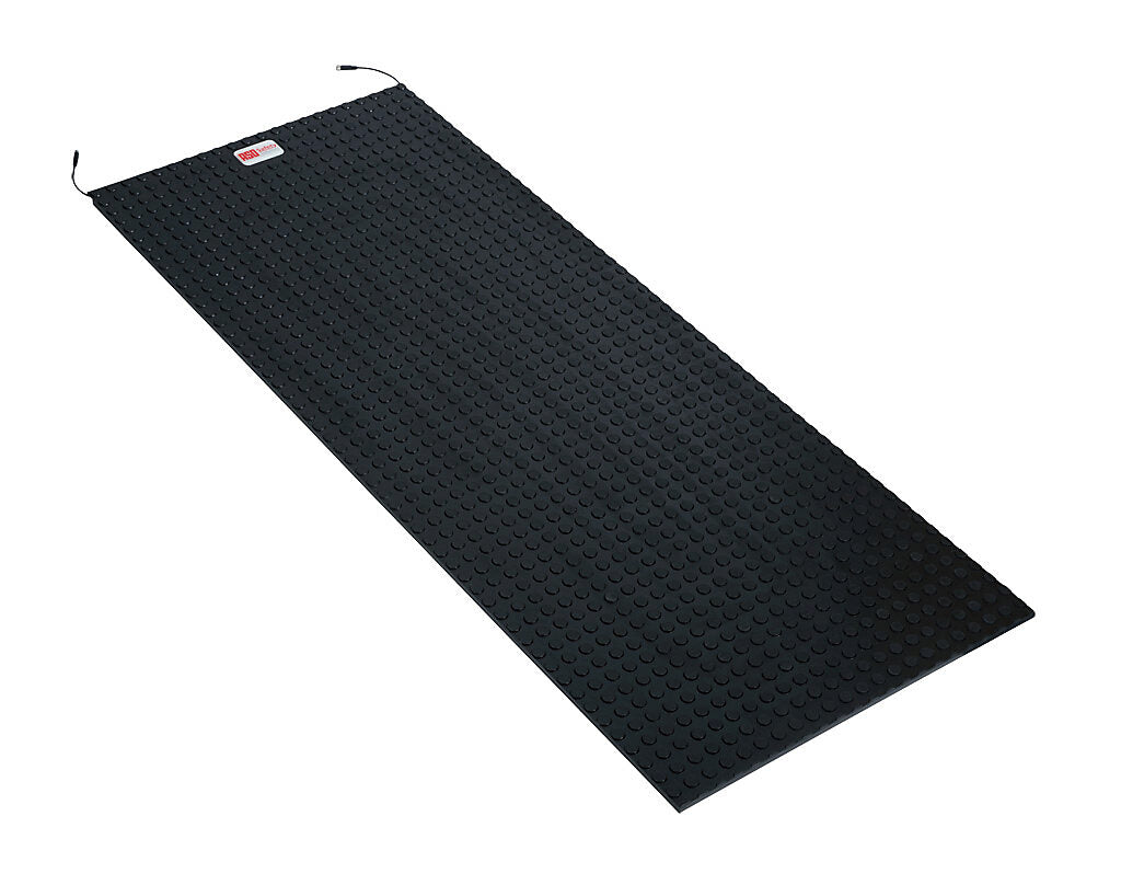 ASO Safety Solutions safety contact mat, 24 x 60in, straight edge, 24 VAC/VDC operating voltage, polyurethane contact surface, black, IP65, 4.7in/120mm cable length, (1) 3-pin male M8 connector and (1) 3-pin female M8 connector.-1602-4102
