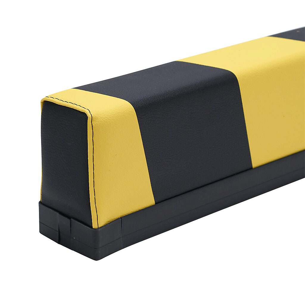 ASO Safety Solutions safety contact bumper, 60 x 100mm, 1ft length, yellow and black, (1) 3-pin male M8 connector and (1) 3-pin female M8 connector, 4.7in/120mm cable length. Aluminum mounting rail included.-1701-3690