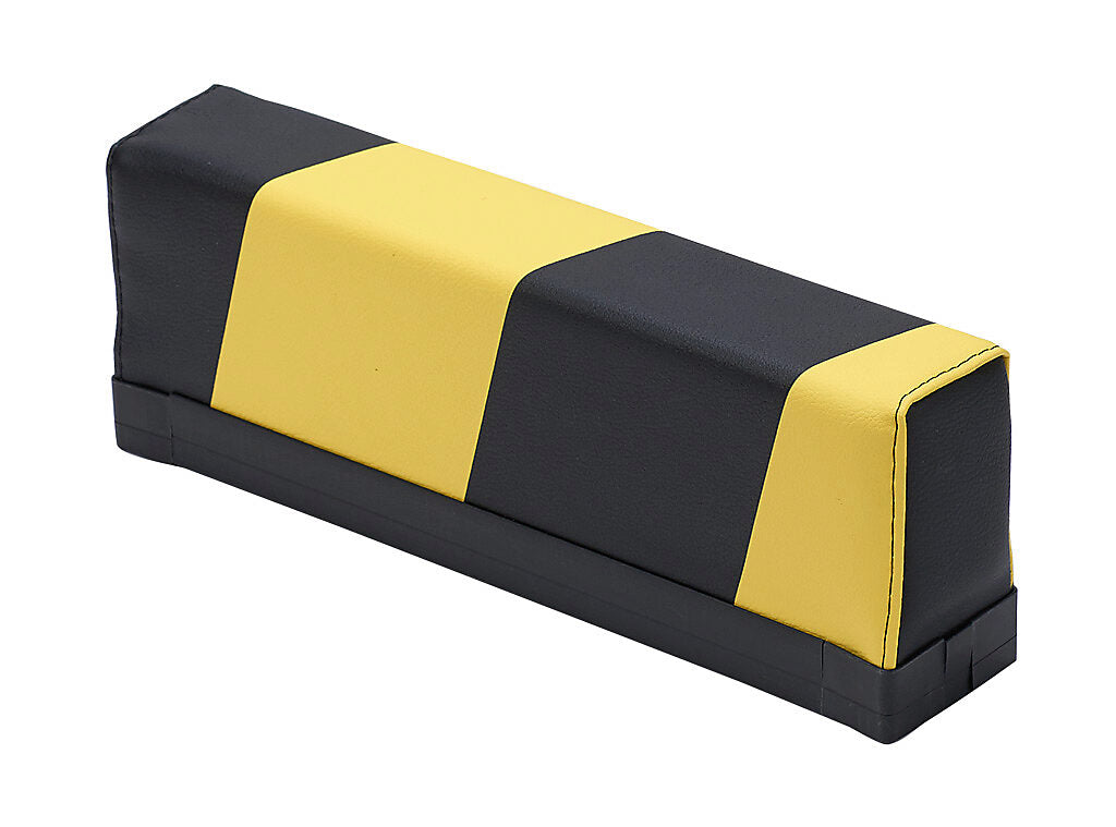 ASO Safety Solutions safety contact bumper, 60 x 100mm, 1ft length, yellow and black, (1) 3-pin male M8 connector and (1) 3-pin female M8 connector, 4.7in/120mm cable length. Aluminum mounting rail included.-1701-3690