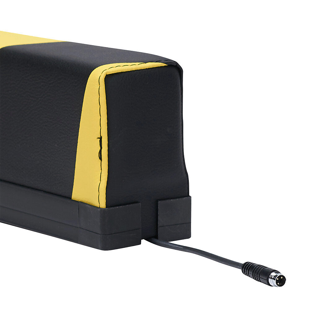 ASO Safety Solutions safety contact bumper, 60 x 100mm, 1.5ft length, yellow and black, (1) 3-pin male M8 connector and (1) 3-pin female M8 connector, 4.7in/120mm cable length. Aluminum mounting rail included.-1701-3700