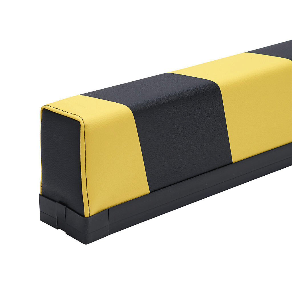 ASO Safety Solutions safety contact bumper, 60 x 100mm, 2.5ft length, yellow and black, (1) 3-pin male M8 connector and (1) 3-pin female M8 connector, 4.7in/120mm cable length. Aluminum mounting rail included.-1701-3720