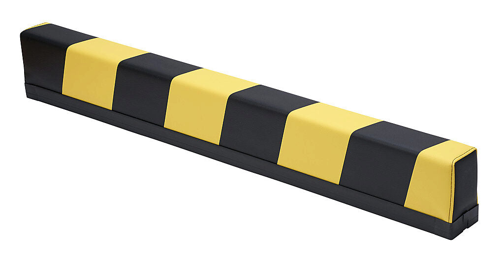 ASO Safety Solutions safety contact bumper, 60 x 100mm, 2.5ft length, yellow and black, (1) 3-pin male M8 connector and (1) 3-pin female M8 connector, 4.7in/120mm cable length. Aluminum mounting rail included.-1701-3720