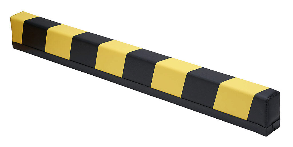 ASO Safety Solutions safety contact bumper, 60 x 100mm, 3ft length, yellow and black, (1) 3-pin male M8 connector and (1) 3-pin female M8 connector, 4.7in/120mm cable length. Aluminum mounting rail included.-1701-3730