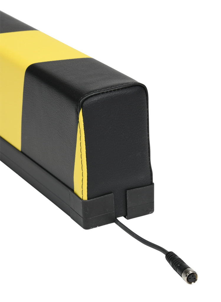 ASO Safety Solutions safety contact bumper, 60 x 100mm, 4ft length, yellow and black, (1) 3-pin male M8 connector and (1) 3-pin female M8 connector, 4.7in/120mm cable length. Aluminum mounting rail included.-1701-4750
