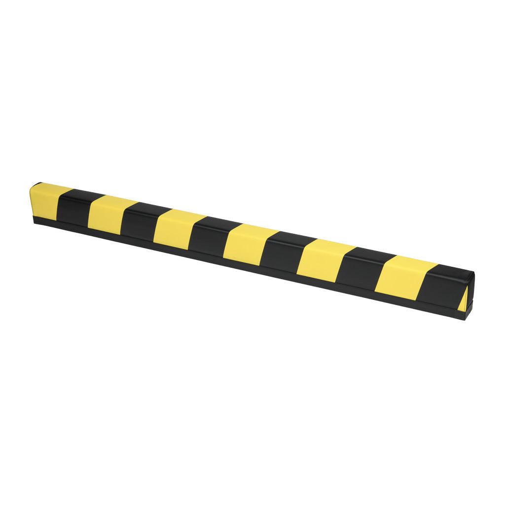 ASO Safety Solutions safety contact bumper, 60 x 100mm, 4ft length, yellow and black, (1) 3-pin male M8 connector and (1) 3-pin female M8 connector, 4.7in/120mm cable length. Aluminum mounting rail included.-1701-4750