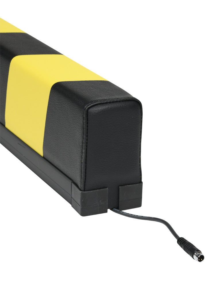 ASO Safety Solutions safety contact bumper, 60 x 100mm, 5ft length, yellow and black, (1) 3-pin male M8 connector and (1) 3-pin female M8 connector, 4.7in/120mm cable length. Aluminum mounting rail included.-1701-4760