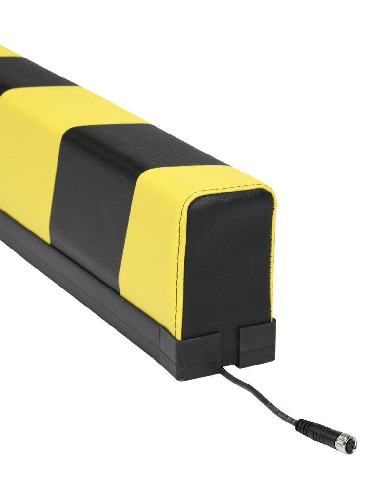 ASO Safety Solutions safety contact bumper, 60 x 100mm, 5ft length, yellow and black, (1) 3-pin male M8 connector and (1) 3-pin female M8 connector, 4.7in/120mm cable length. Aluminum mounting rail included.-1701-4760