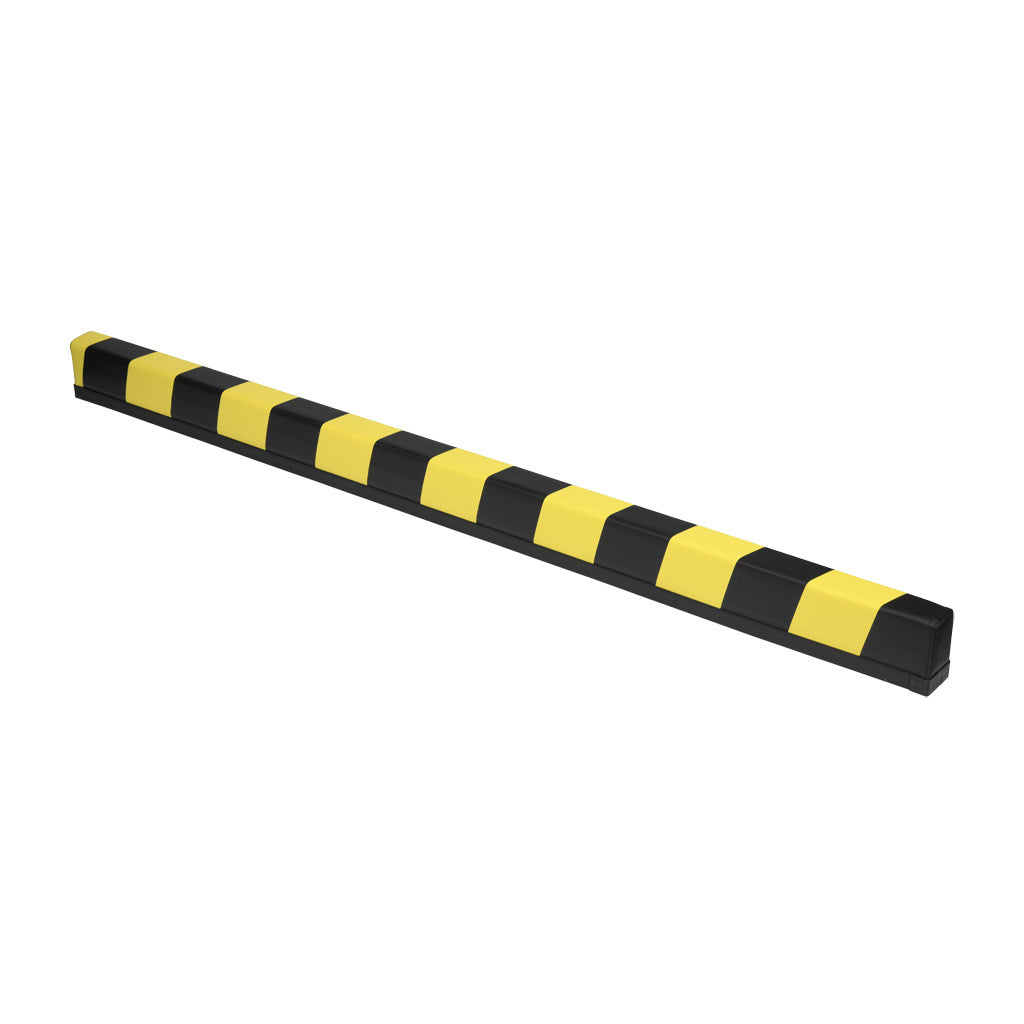 ASO Safety Solutions safety contact bumper, 60 x 100mm, 5ft length, yellow and black, (1) 3-pin male M8 connector and (1) 3-pin female M8 connector, 4.7in/120mm cable length. Aluminum mounting rail included.-1701-4760