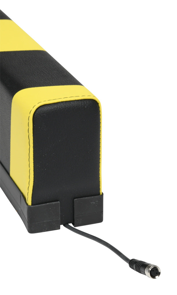 ASO Safety Solutions safety contact bumper, 60 x 100mm, 6ft length, yellow and black, (1) 3-pin male M8 connector and (1) 3-pin female M8 connector, 4.7in/120mm cable length. Aluminum mounting rail included.-1701-4770
