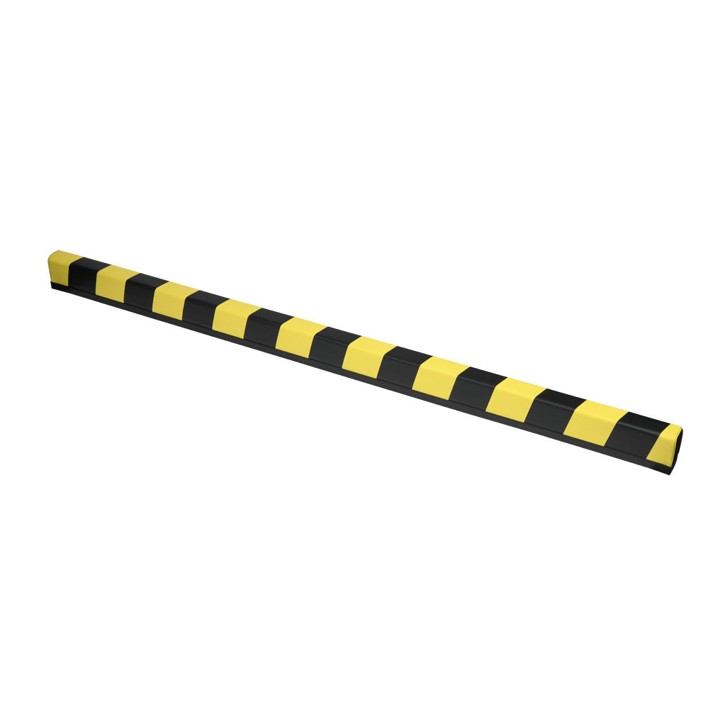ASO Safety Solutions safety contact bumper, 60 x 100mm, 6ft length, yellow and black, (1) 3-pin male M8 connector and (1) 3-pin female M8 connector, 4.7in/120mm cable length. Aluminum mounting rail included.-1701-4770