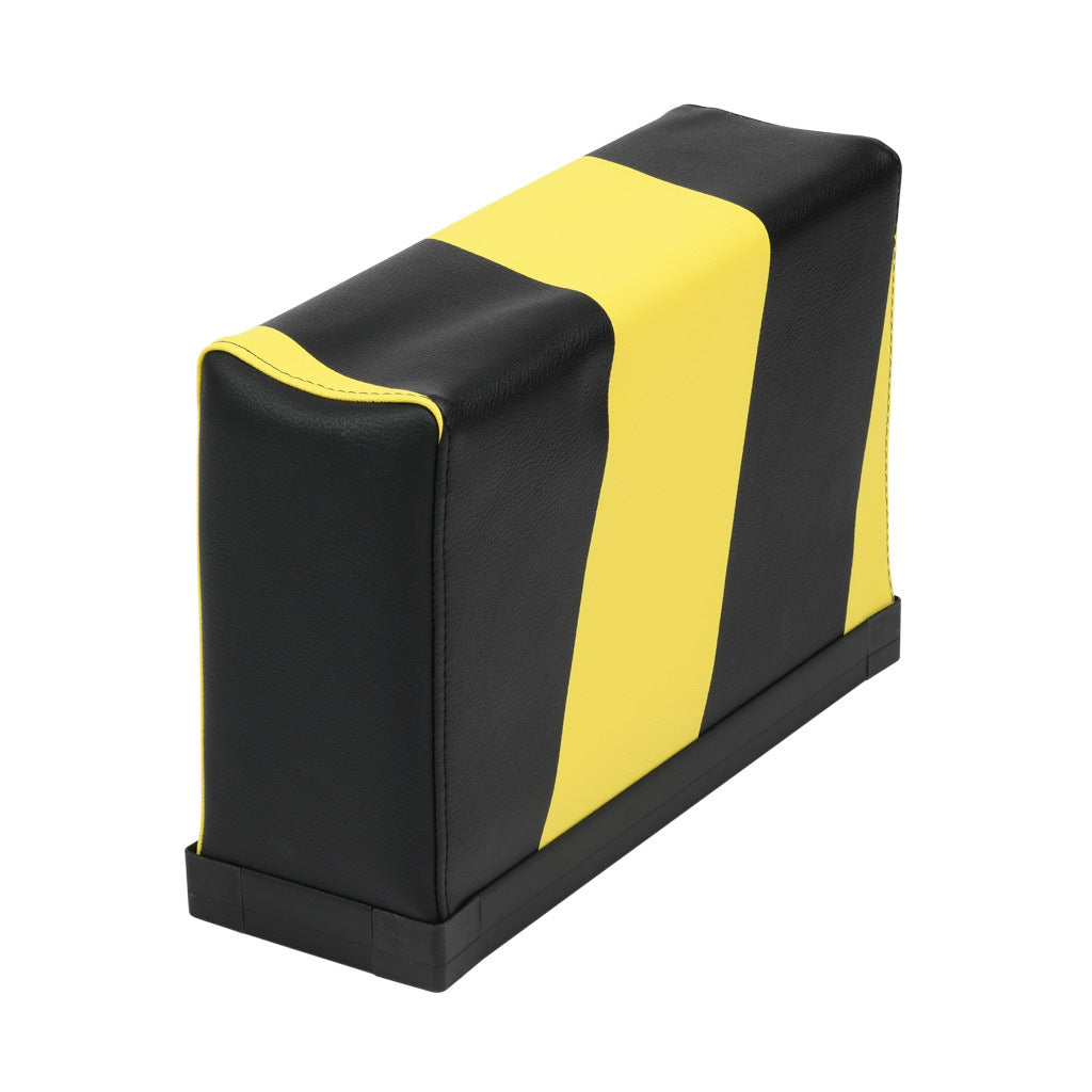 ASO Safety Solutions safety contact bumper, 100 x 200mm, 1ft length, yellow and black, (1) 3-pin male M8 connector and (1) 3-pin female M8 connector, 4.7in/120mm cable length. Aluminum mounting rail included.-1701-4780