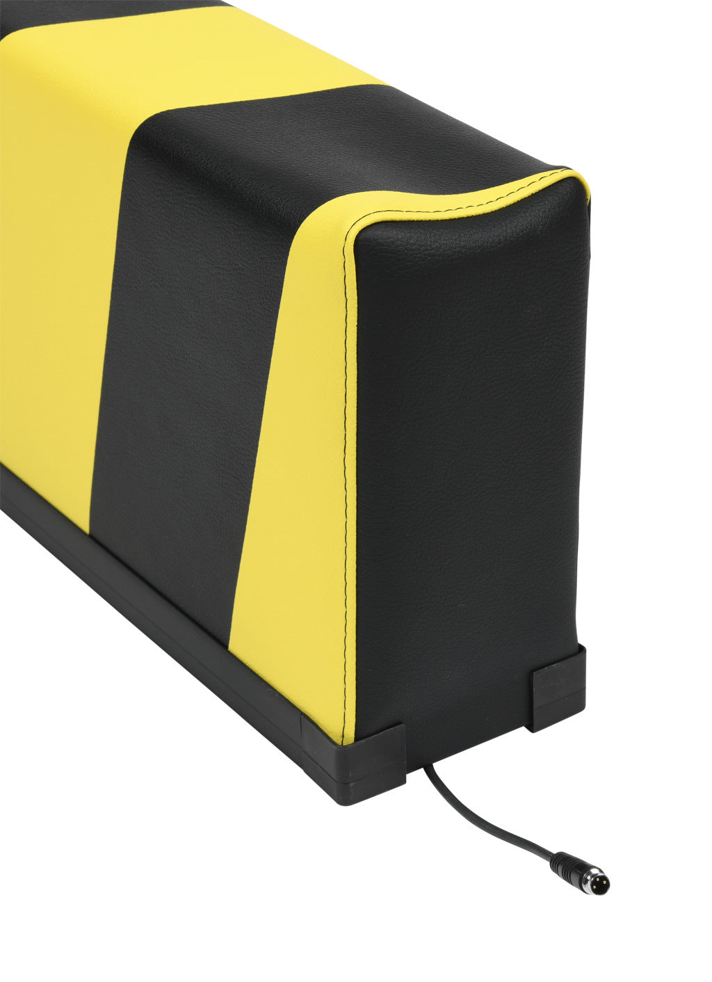 ASO Safety Solutions safety contact bumper, 100 x 200mm, 1ft length, yellow and black, (1) 3-pin male M8 connector and (1) 3-pin female M8 connector, 4.7in/120mm cable length. Aluminum mounting rail included.-1701-4780