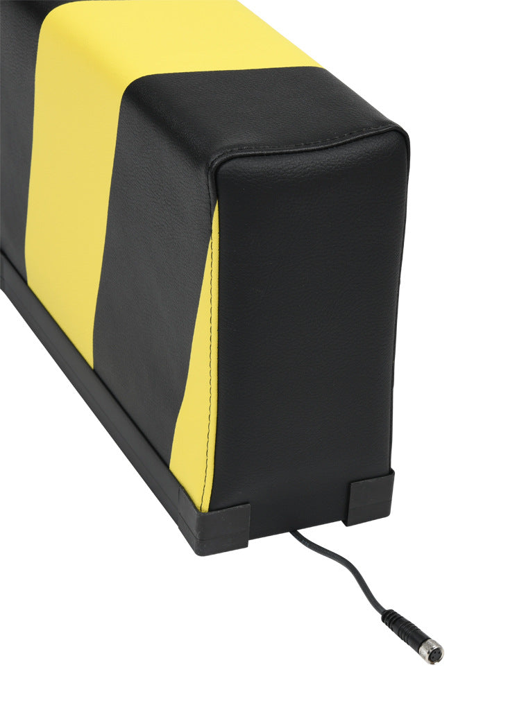 ASO Safety Solutions safety contact bumper, 100 x 200mm, 1ft length, yellow and black, (1) 3-pin male M8 connector and (1) 3-pin female M8 connector, 4.7in/120mm cable length. Aluminum mounting rail included.-1701-4780