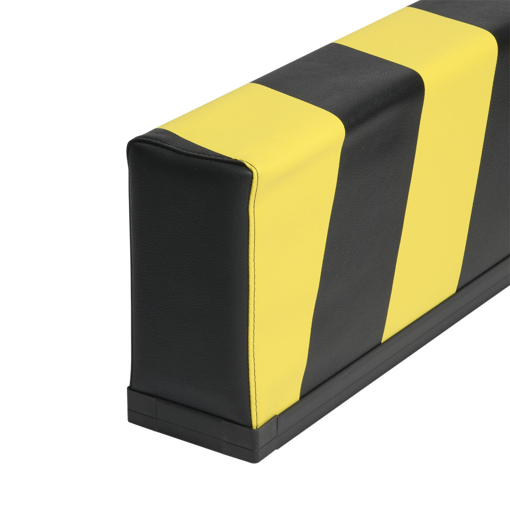 ASO Safety Solutions safety contact bumper, 100 x 200mm, 2ft length, yellow and black, (1) 3-pin male M8 connector and (1) 3-pin female M8 connector, 4.7in/120mm cable length. Aluminum mounting rail included.-1701-4790