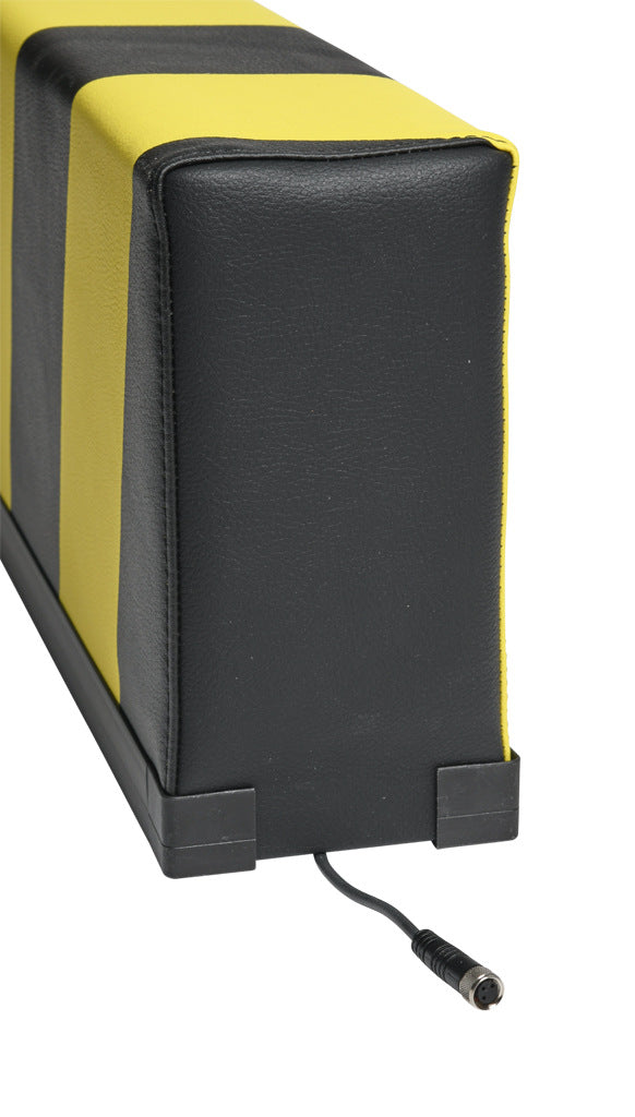 ASO Safety Solutions safety contact bumper, 100 x 200mm, 2ft length, yellow and black, (1) 3-pin male M8 connector and (1) 3-pin female M8 connector, 4.7in/120mm cable length. Aluminum mounting rail included.-1701-4790