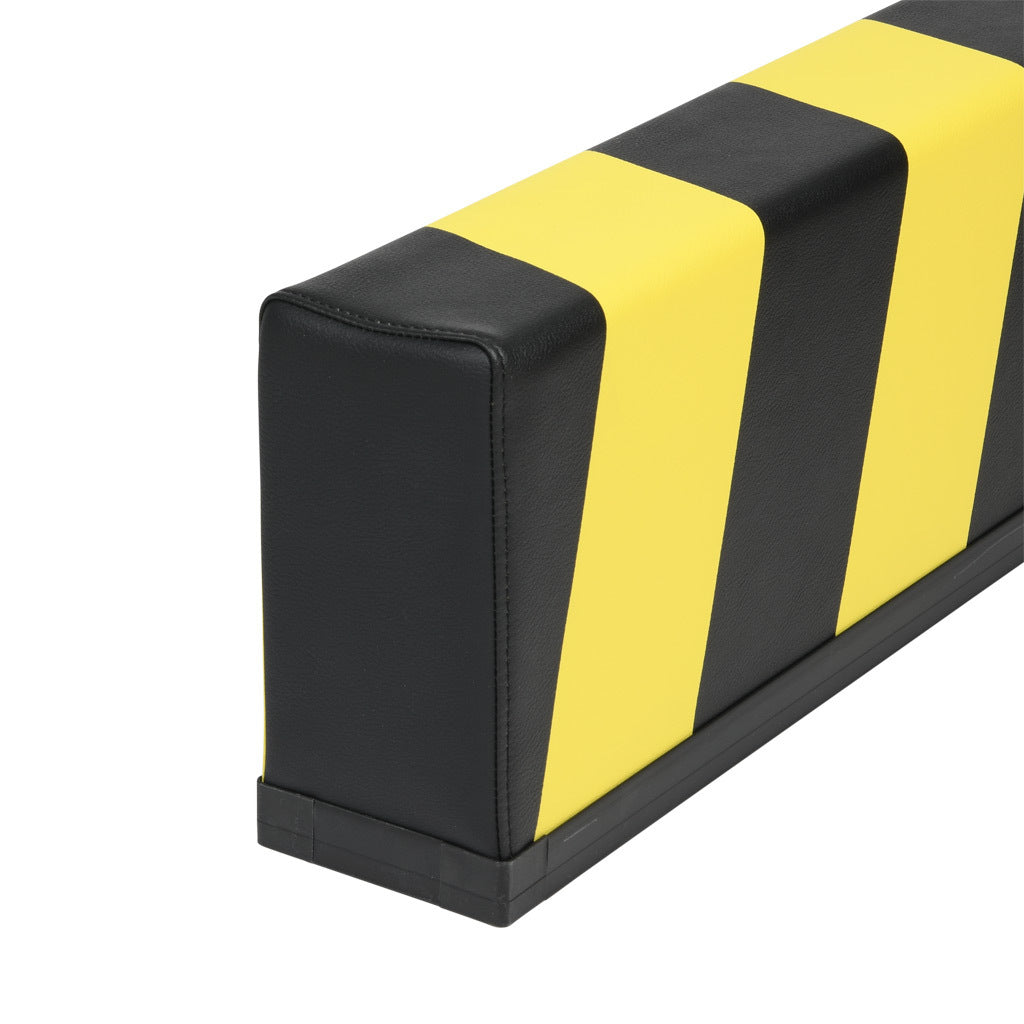 ASO Safety Solutions safety contact bumper, 100 x 200mm, 3ft length, yellow and black, (1) 3-pin male M8 connector and (1) 3-pin female M8 connector, 4.7in/120mm cable length. Aluminum mounting rail included.-1701-4800
