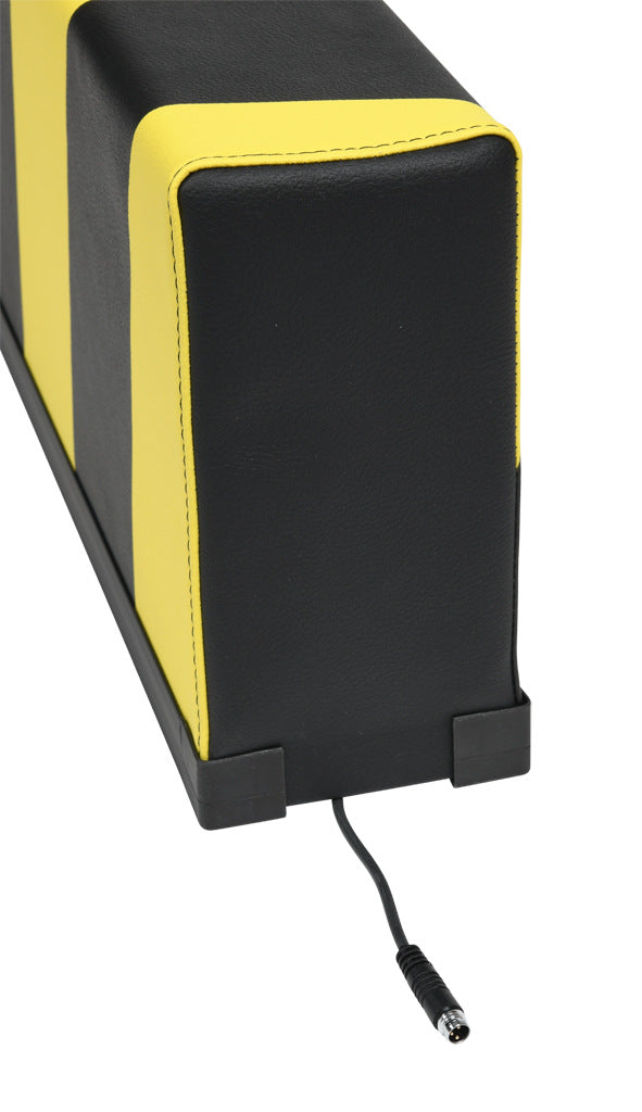 ASO Safety Solutions safety contact bumper, 100 x 200mm, 3ft length, yellow and black, (1) 3-pin male M8 connector and (1) 3-pin female M8 connector, 4.7in/120mm cable length. Aluminum mounting rail included.-1701-4800