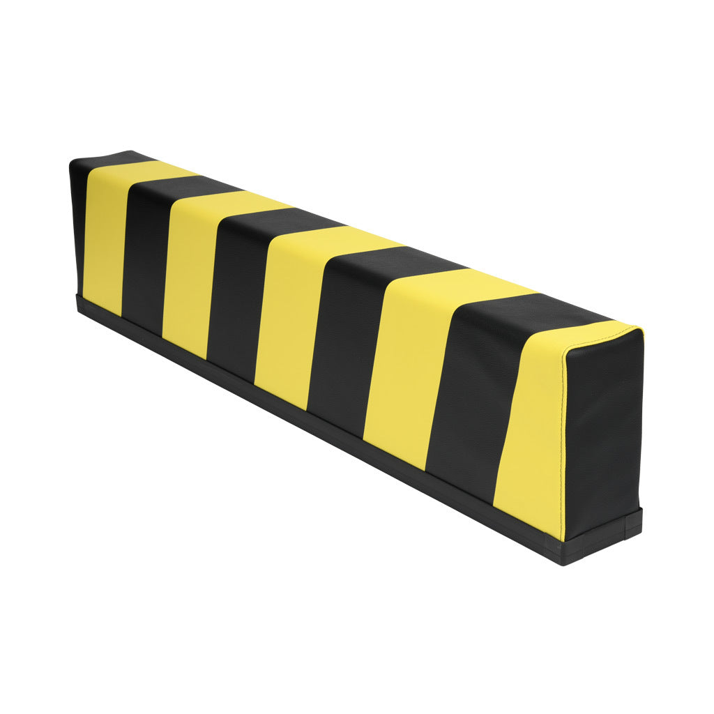 ASO Safety Solutions safety contact bumper, 100 x 200mm, 3ft length, yellow and black, (1) 3-pin male M8 connector and (1) 3-pin female M8 connector, 4.7in/120mm cable length. Aluminum mounting rail included.-1701-4800