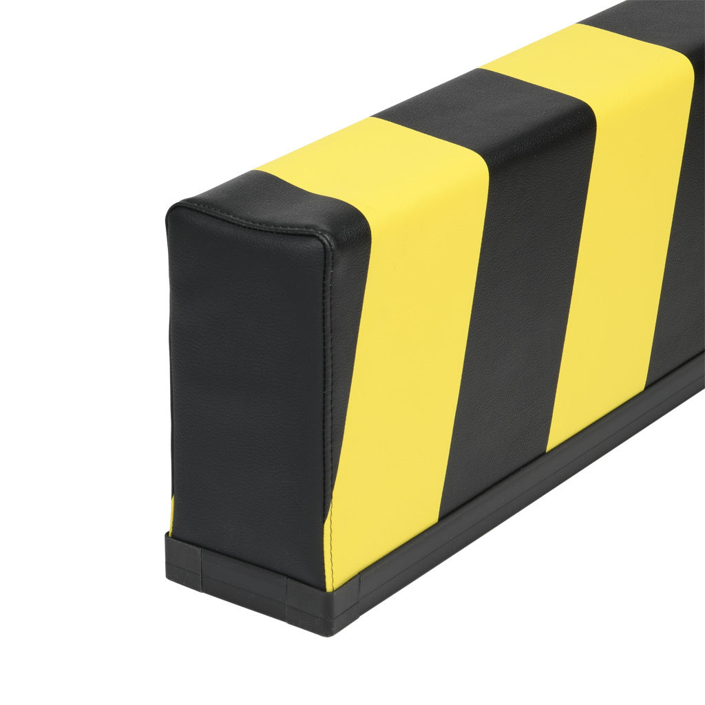 ASO Safety Solutions safety contact bumper, 100 x 200mm, 4ft length, yellow and black, (1) 3-pin male M8 connector and (1) 3-pin female M8 connector, 4.7in/120mm cable length. Aluminum mounting rail included.-1701-4810