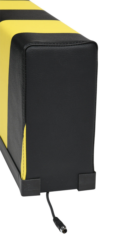 ASO Safety Solutions safety contact bumper, 100 x 200mm, 4ft length, yellow and black, (1) 3-pin male M8 connector and (1) 3-pin female M8 connector, 4.7in/120mm cable length. Aluminum mounting rail included.-1701-4810