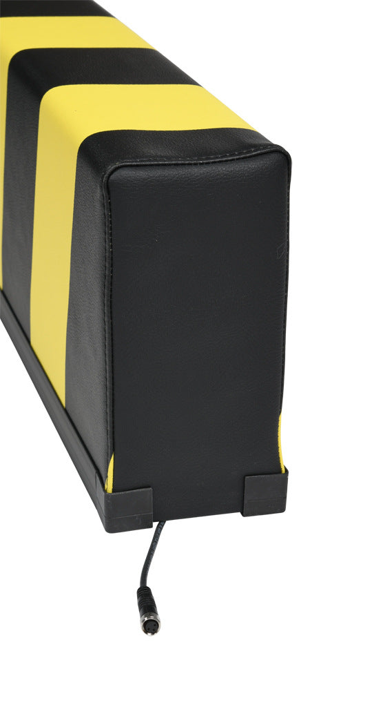 ASO Safety Solutions safety contact bumper, 100 x 200mm, 4ft length, yellow and black, (1) 3-pin male M8 connector and (1) 3-pin female M8 connector, 4.7in/120mm cable length. Aluminum mounting rail included.-1701-4810