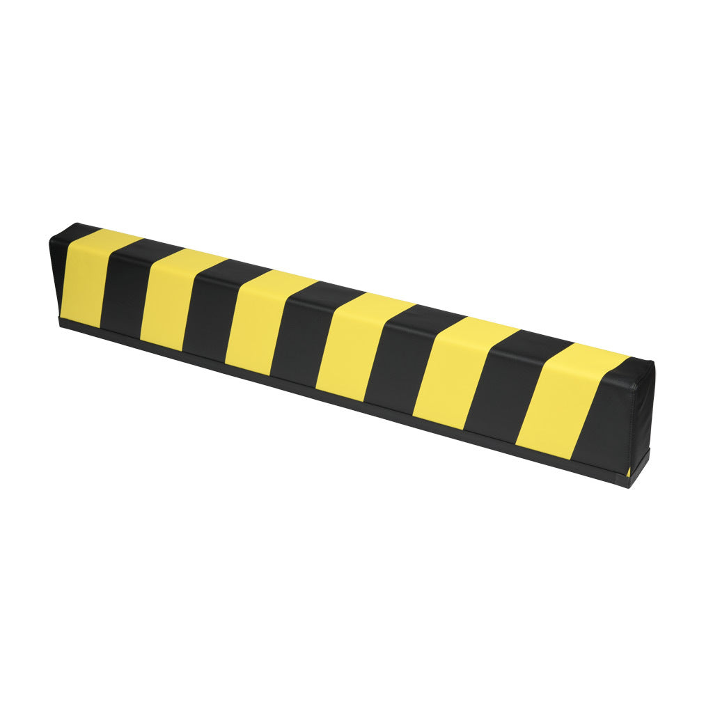 ASO Safety Solutions safety contact bumper, 100 x 200mm, 4ft length, yellow and black, (1) 3-pin male M8 connector and (1) 3-pin female M8 connector, 4.7in/120mm cable length. Aluminum mounting rail included.-1701-4810