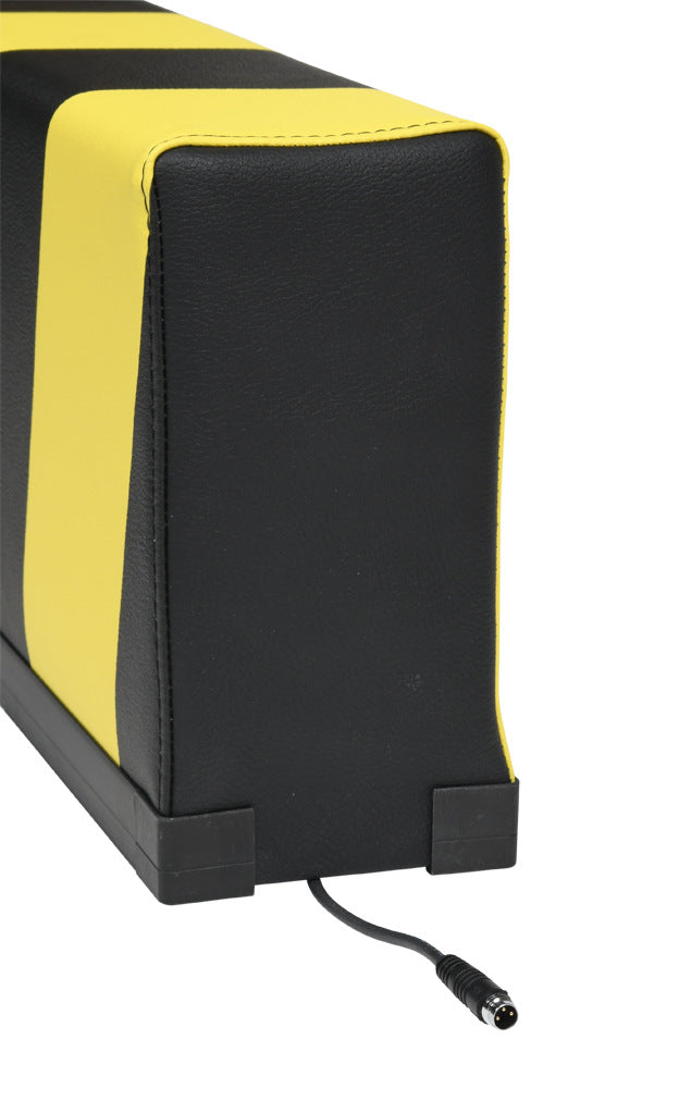 ASO Safety Solutions safety contact bumper, 100 x 200mm, 5ft length, yellow and black, (1) 3-pin male M8 connector and (1) 3-pin female M8 connector, 4.7in/120mm cable length. Aluminum mounting rail included.-1701-4820