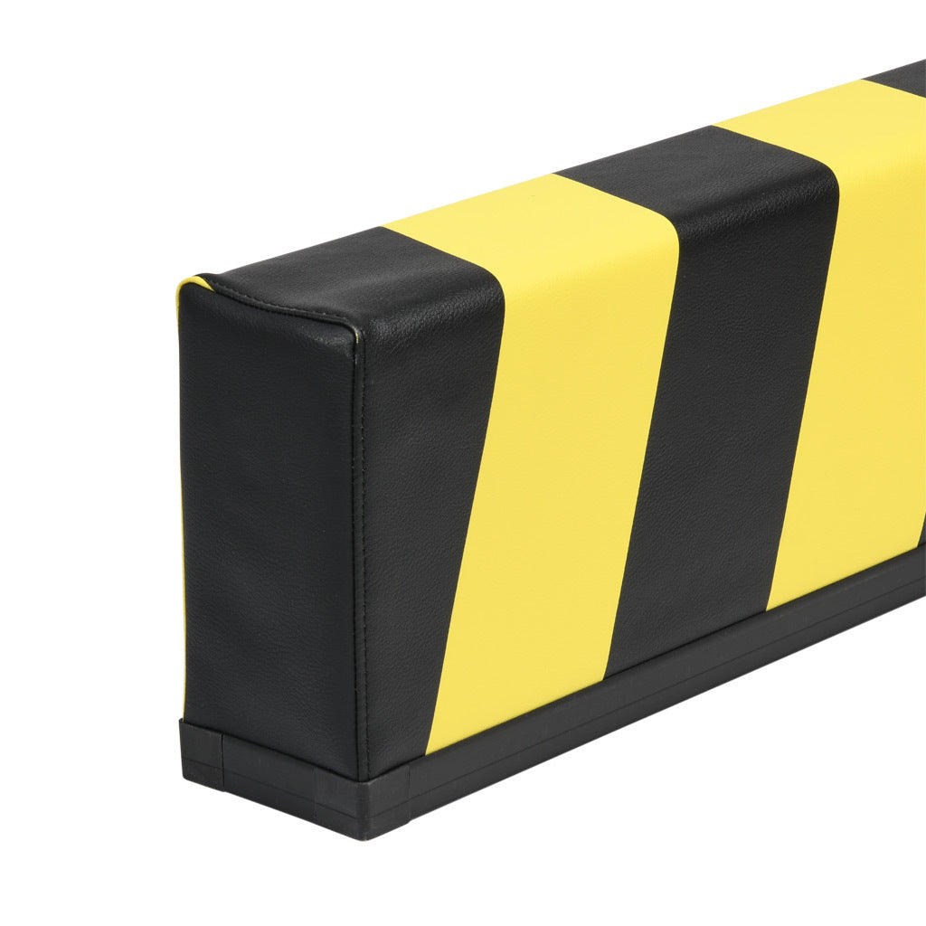 ASO Safety Solutions safety contact bumper, 100 x 200mm, 6ft length, yellow and black, (1) 3-pin male M8 connector and (1) 3-pin female M8 connector, 4.7in/120mm cable length. Aluminum mounting rail included.-1701-4830