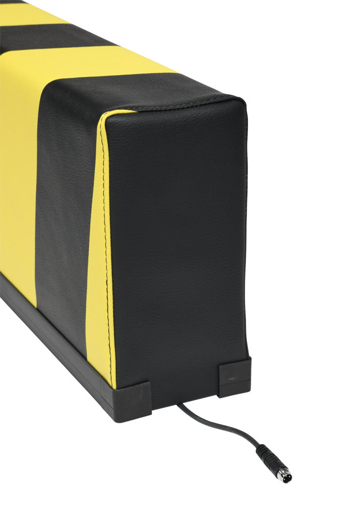 ASO Safety Solutions safety contact bumper, 100 x 200mm, 6ft length, yellow and black, (1) 3-pin male M8 connector and (1) 3-pin female M8 connector, 4.7in/120mm cable length. Aluminum mounting rail included.-1701-4830
