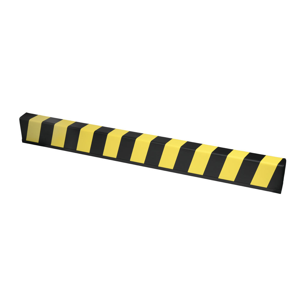 ASO Safety Solutions safety contact bumper, 100 x 200mm, 6ft length, yellow and black, (1) 3-pin male M8 connector and (1) 3-pin female M8 connector, 4.7in/120mm cable length. Aluminum mounting rail included.-1701-4830