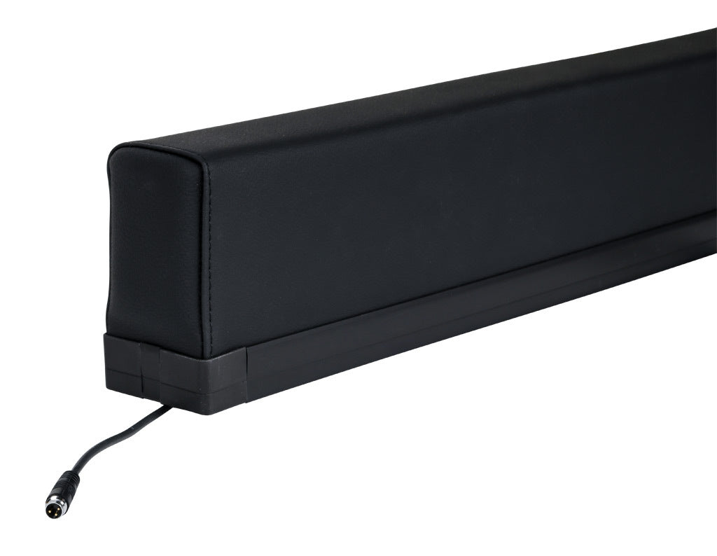 ASO Safety Solutions safety contact bumper, 60 x 100mm, 1.5ft length, black, (1) 3-pin male M8 connector and (1) 3-pin female M8 connector, 4.7in/120mm cable length. Aluminum mounting rail included.-1701-6160