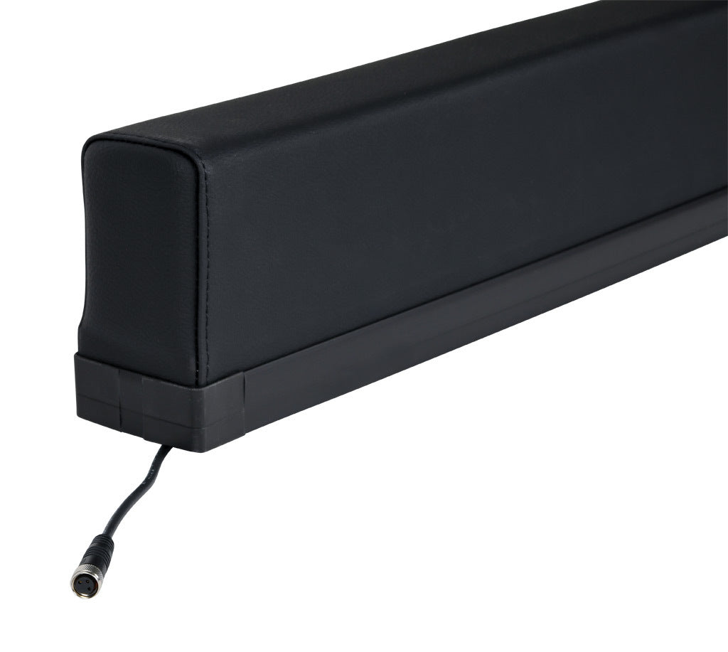 ASO Safety Solutions safety contact bumper, 60 x 100mm, 1.5ft length, black, (1) 3-pin male M8 connector and (1) 3-pin female M8 connector, 4.7in/120mm cable length. Aluminum mounting rail included.-1701-6160