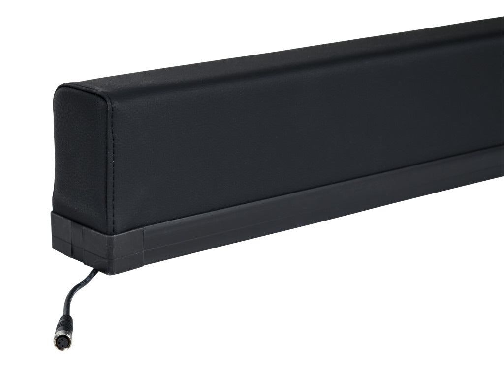 ASO Safety Solutions safety contact bumper, 60 x 100mm, 4ft length, black, (1) 3-pin male M8 connector and (1) 3-pin female M8 connector, 4.7in/120mm cable length. Aluminum mounting rail included.-1701-6190