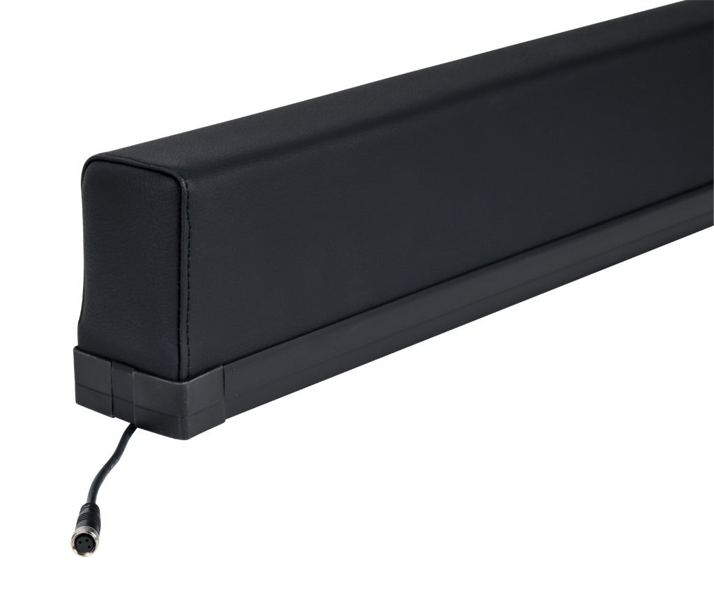 ASO Safety Solutions safety contact bumper, 60 x 100mm, 5ft length, black, (1) 3-pin male M8 connector and (1) 3-pin female M8 connector, 4.7in/120mm cable length. Aluminum mounting rail included.-1701-6200