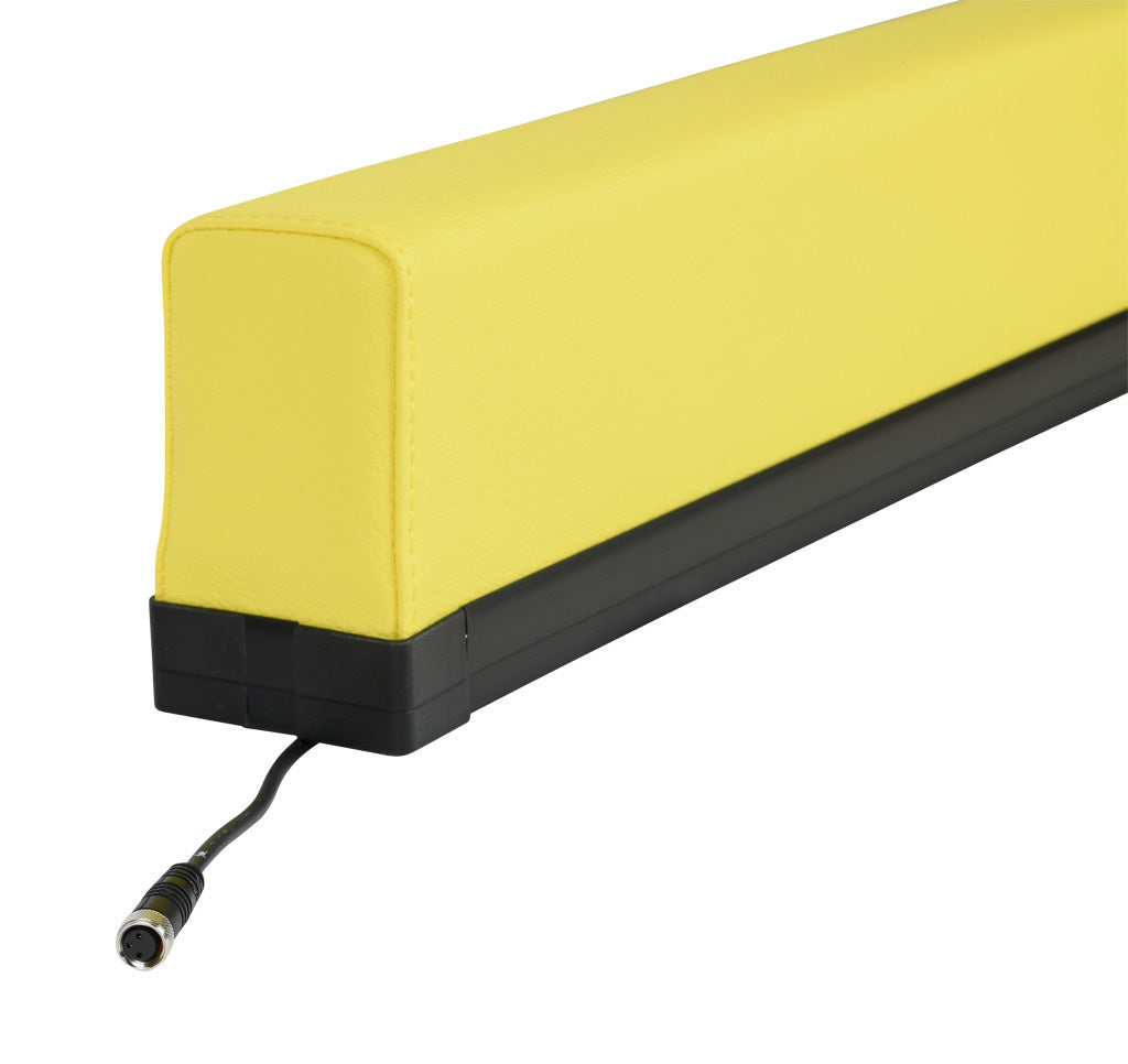 ASO Safety Solutions safety contact bumper, 60 x 100mm, 1.5ft length, yellow, (1) 3-pin male M8 connector and (1) 3-pin female M8 connector, 4.7in/120mm cable length. Aluminum mounting rail included.-1701-6280