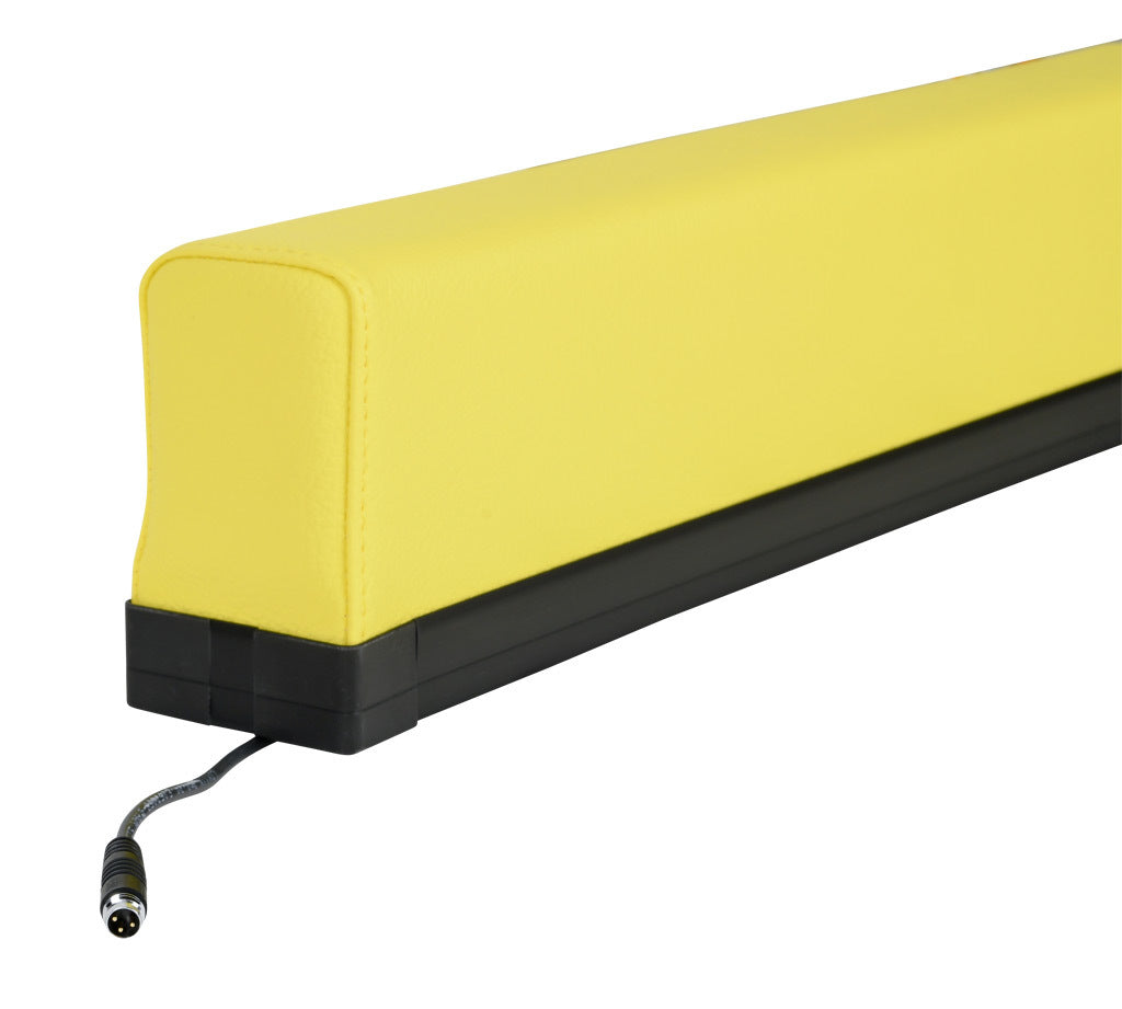 ASO Safety Solutions safety contact bumper, 60 x 100mm, 1.5ft length, yellow, (1) 3-pin male M8 connector and (1) 3-pin female M8 connector, 4.7in/120mm cable length. Aluminum mounting rail included.-1701-6280