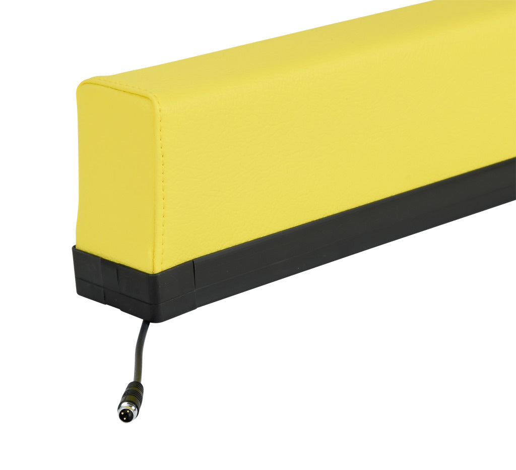 ASO Safety Solutions safety contact bumper, 60 x 100mm, 4ft length, yellow, (1) 3-pin male M8 connector and (1) 3-pin female M8 connector, 4.7in/120mm cable length. Aluminum mounting rail included.-1701-6310