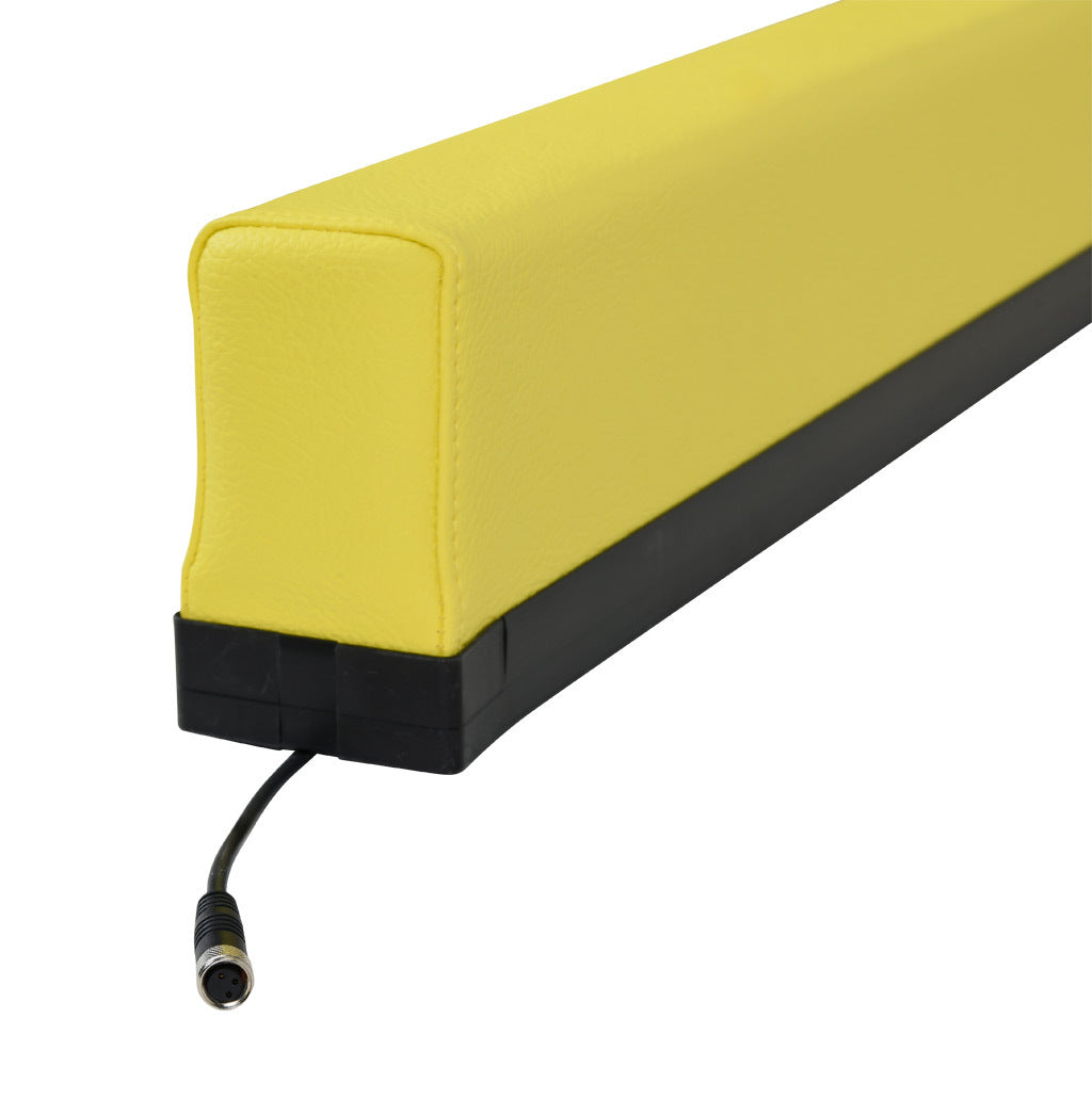 ASO Safety Solutions safety contact bumper, 60 x 100mm, 5ft length, yellow, (1) 3-pin male M8 connector and (1) 3-pin female M8 connector, 4.7in/120mm cable length. Aluminum mounting rail included.-1701-6320
