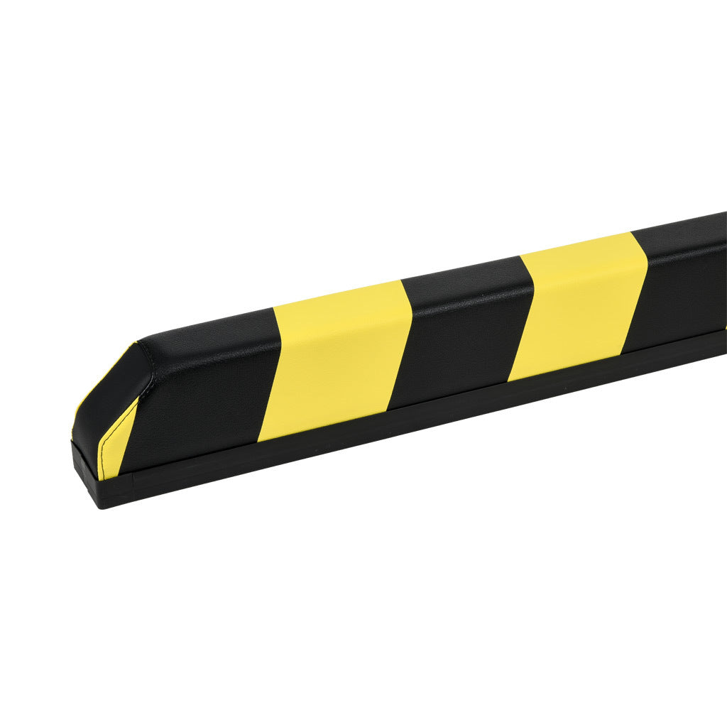 ASO Safety Solutions tapered safety contact bumper, 60 x 100mm, 4ft length, yellow and black, (1) 3-pin male M8 connector and (1) 3-pin female M8 connector, 4.7in/120mm cable length. Aluminum mounting rail included.-1701-6350