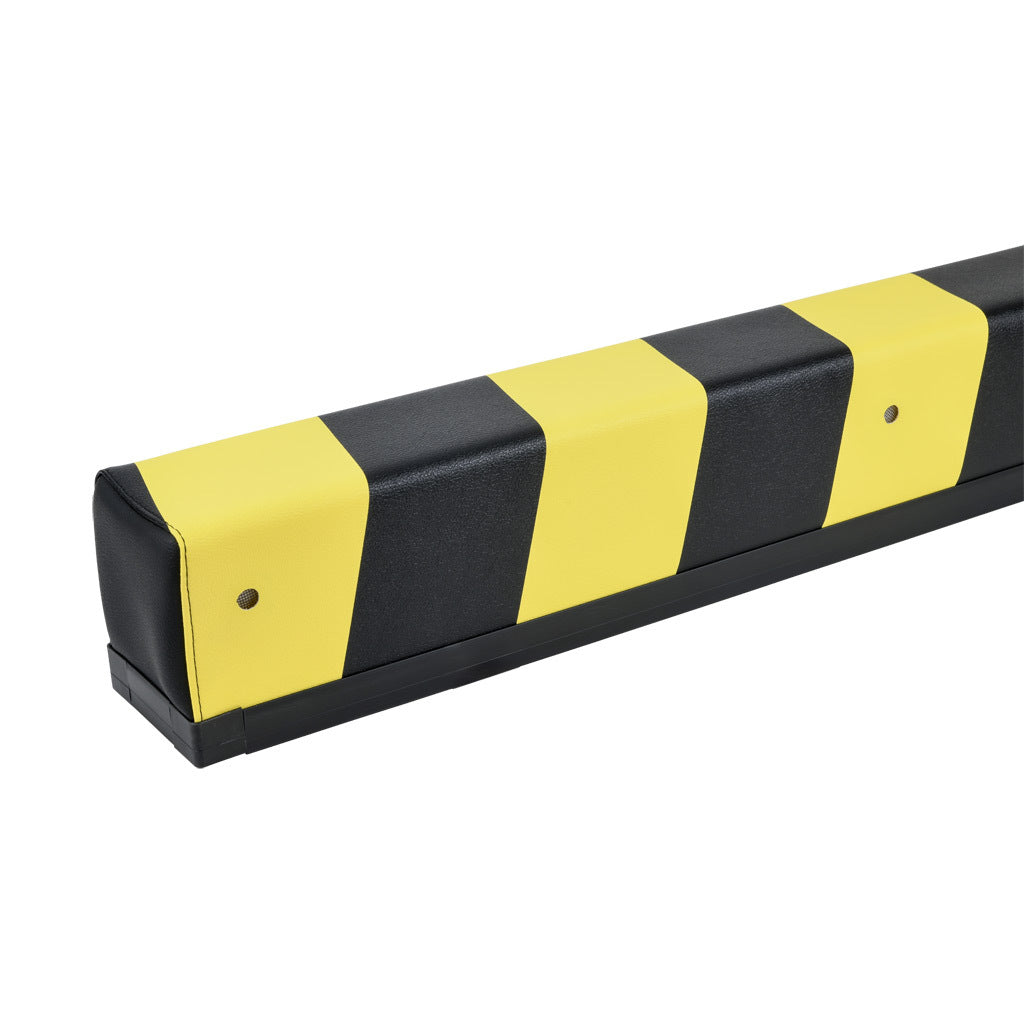 ASO Safety Solutions safety contact bumper, 100 x 120mm, 4ft length, yellow and black, (1) 3-pin male M8 connector and (1) 3-pin female M8 connector, outdoor rated, 4.7in/120mm cable length. Aluminum mounting rail included.-1701-6380