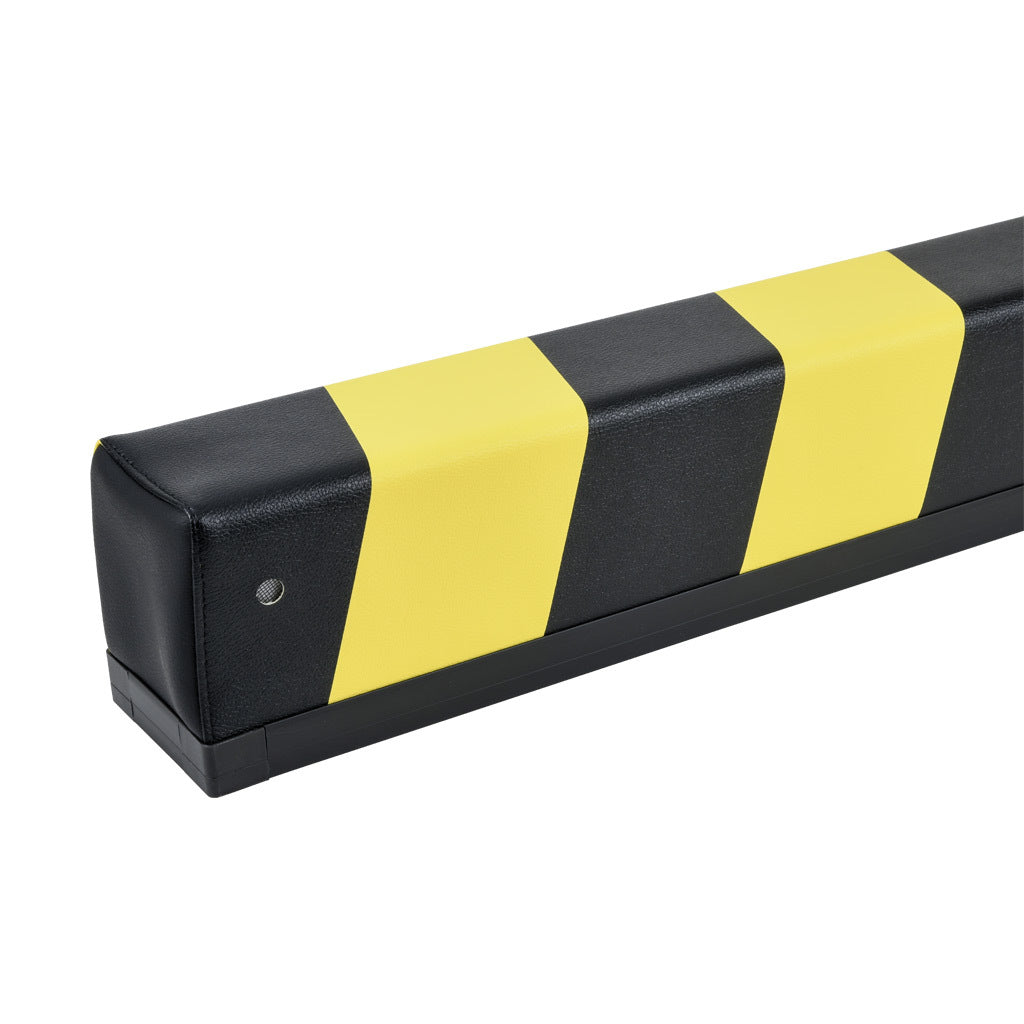 ASO Safety Solutions safety contact bumper, 100 x 120mm, 5ft length, yellow and black, (1) 3-pin male M8 connector and (1) 3-pin female M8 connector, outdoor rated, 4.7in/120mm cable length. Aluminum mounting rail included.-1701-6390