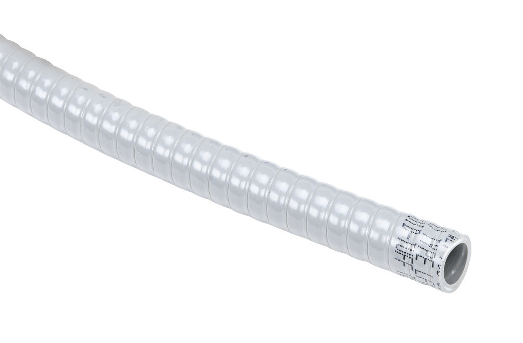 Atkore Liquid-Tuff 6000 liquid-tight flexible non-metallic conduit, embedded spiral rigid PVC, PVC wall, 3/8in trade size, gray, UL-1660 Listed, 100ft/30.4m coil length.-6001-30-00