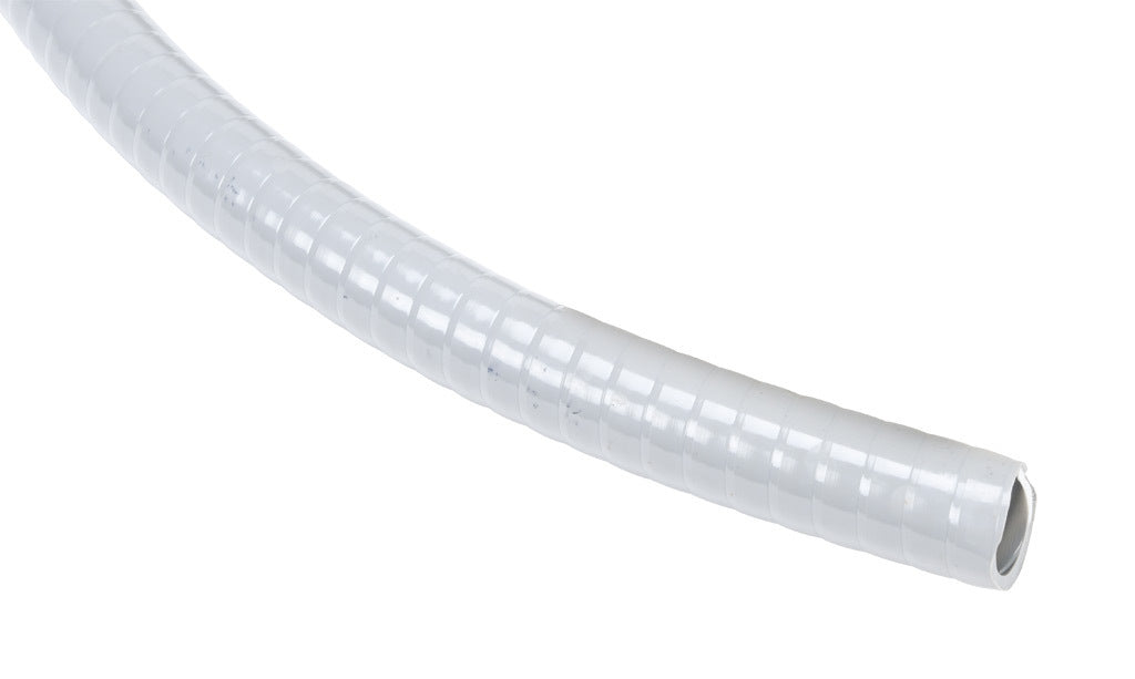 Atkore Liquid-Tuff 6000 liquid-tight flexible non-metallic conduit, embedded spiral rigid PVC, PVC wall, 1/2in trade size, gray, UL-1660 Listed, 25ft/7.6m coil length.-6002-22-00