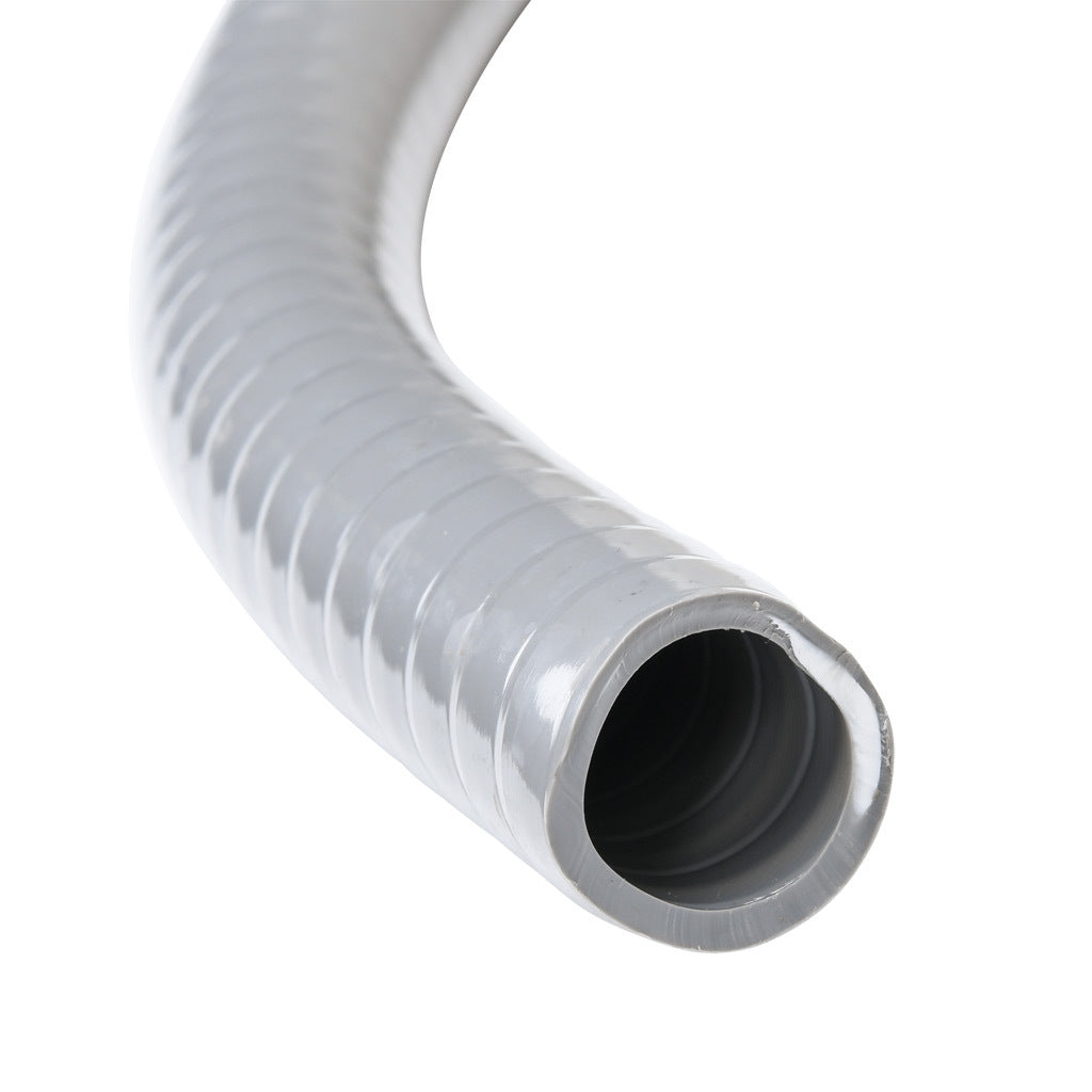 Atkore Liquid-Tuff 6000 liquid-tight flexible non-metallic conduit, embedded spiral rigid PVC, PVC wall, 1/2in trade size, gray, UL-1660 Listed, 25ft/7.6m coil length.-6002-22-00